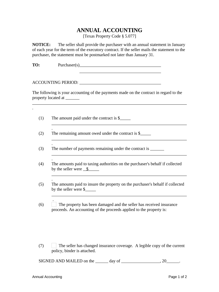 Texas Sellers  Form