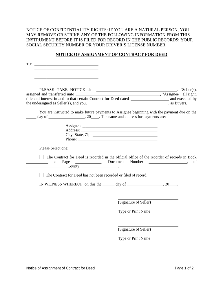 texas government signature assignment