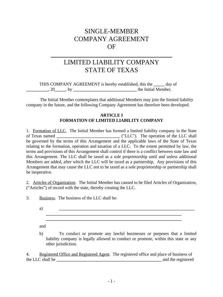 Texas Company Llc  Form