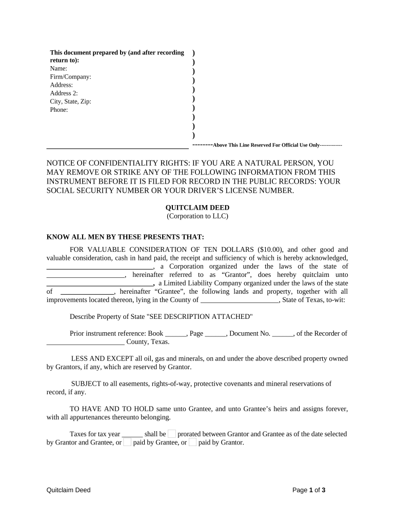 Tx Corporation Company  Form