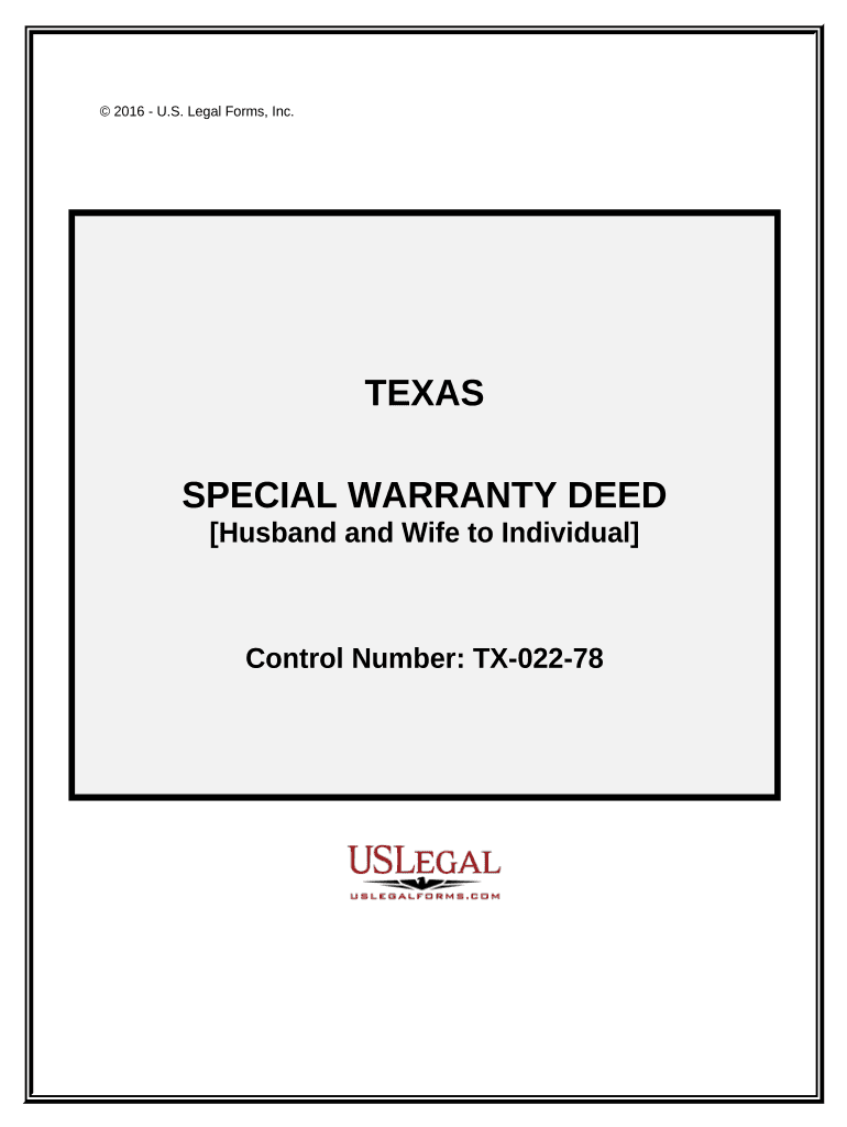 Special Warranty Deed Texas  Form