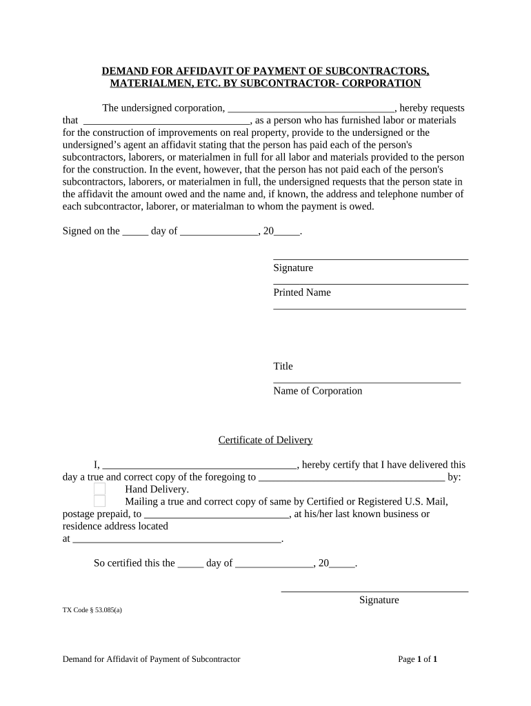 Texas Payment Form