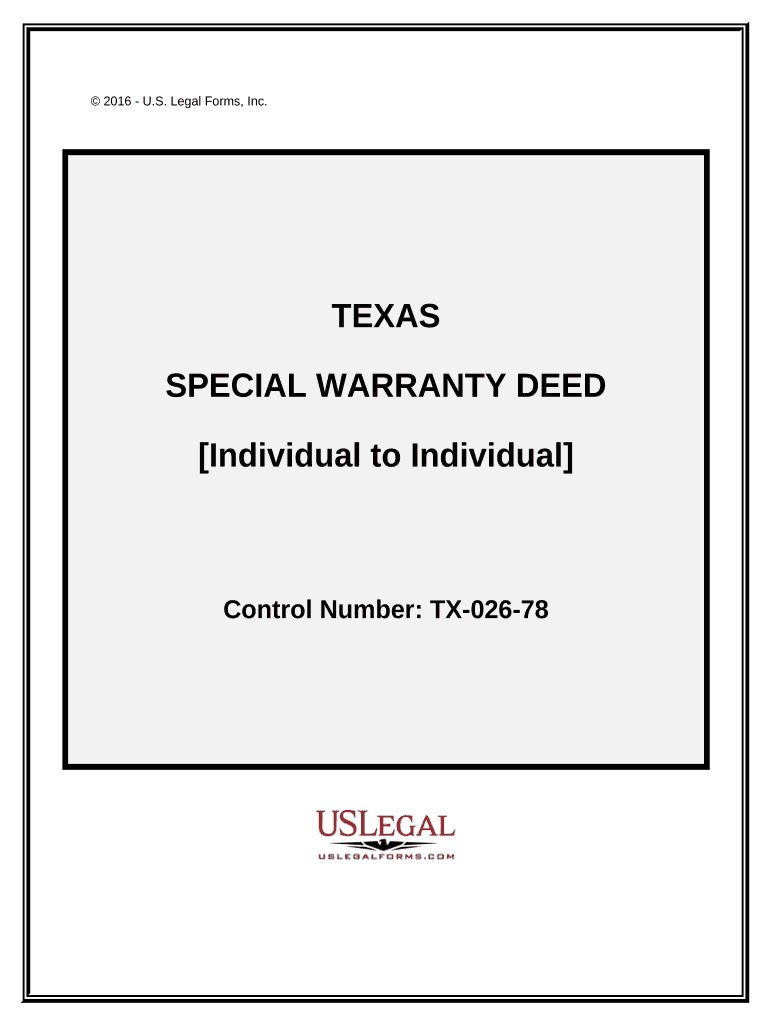 Texas Special Warranty Deed  Form