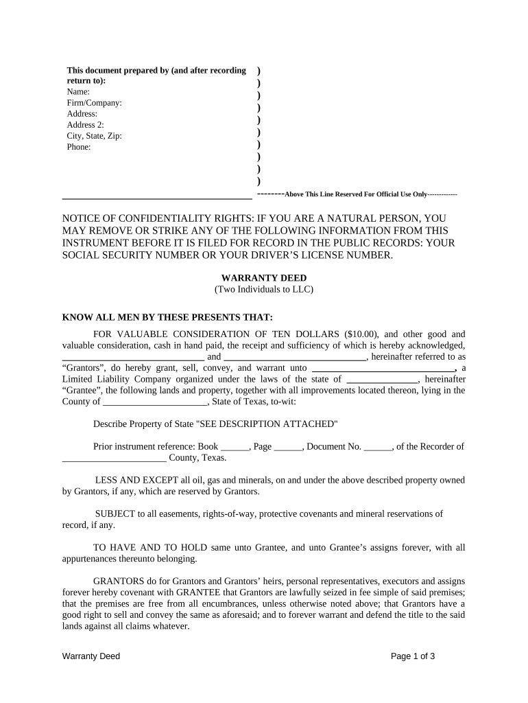 Tx Llc Company  Form