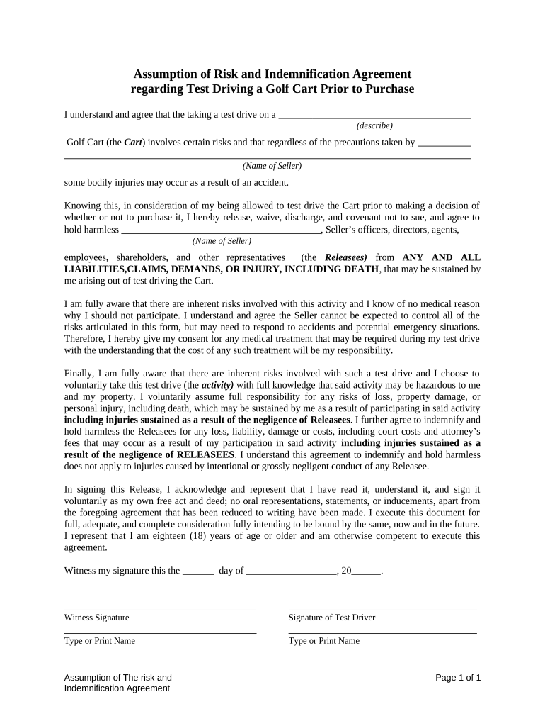 Indemnification PDF  Form