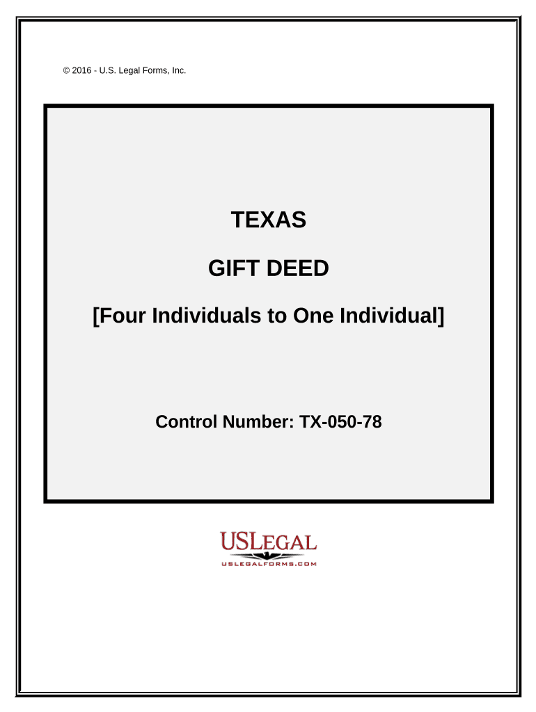 Gift Deed from Four Grantors to One Grantee Texas  Form