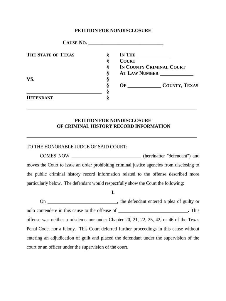 Tx Criminal Records  Form