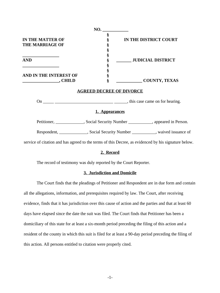 Tx Decree  Form