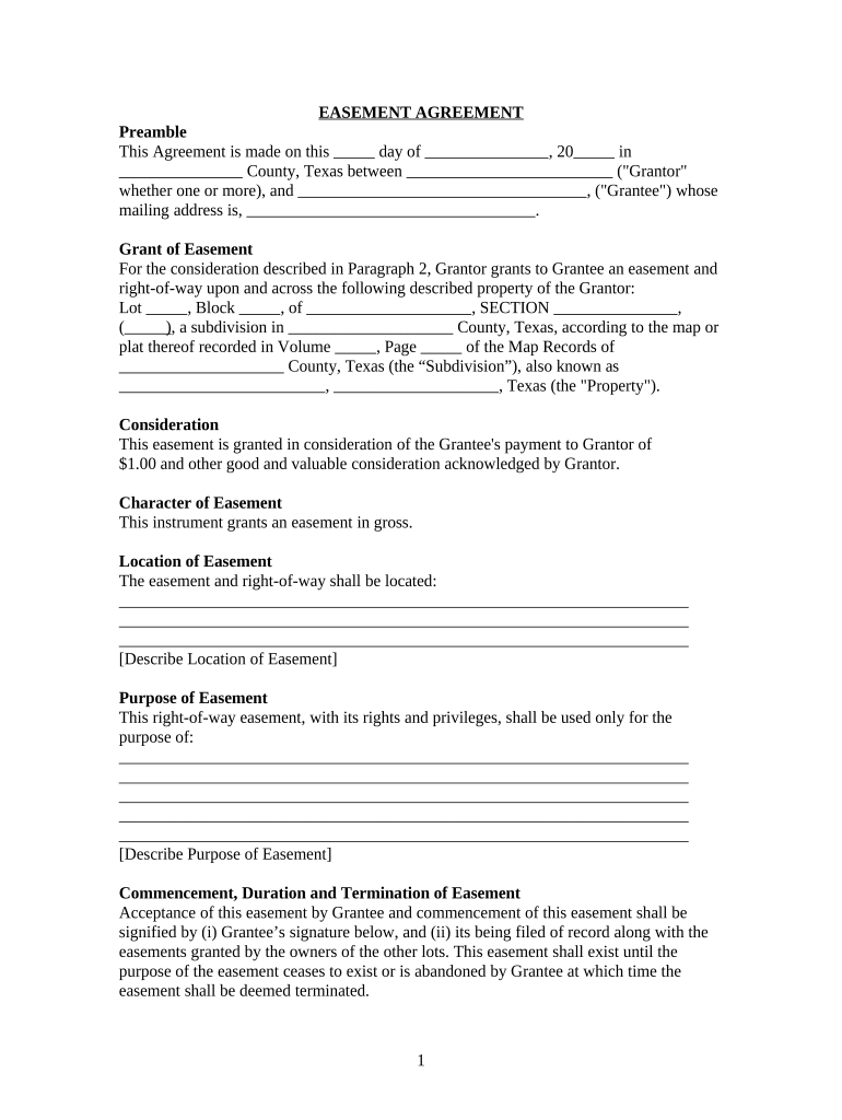 Texas Easement Public  Form