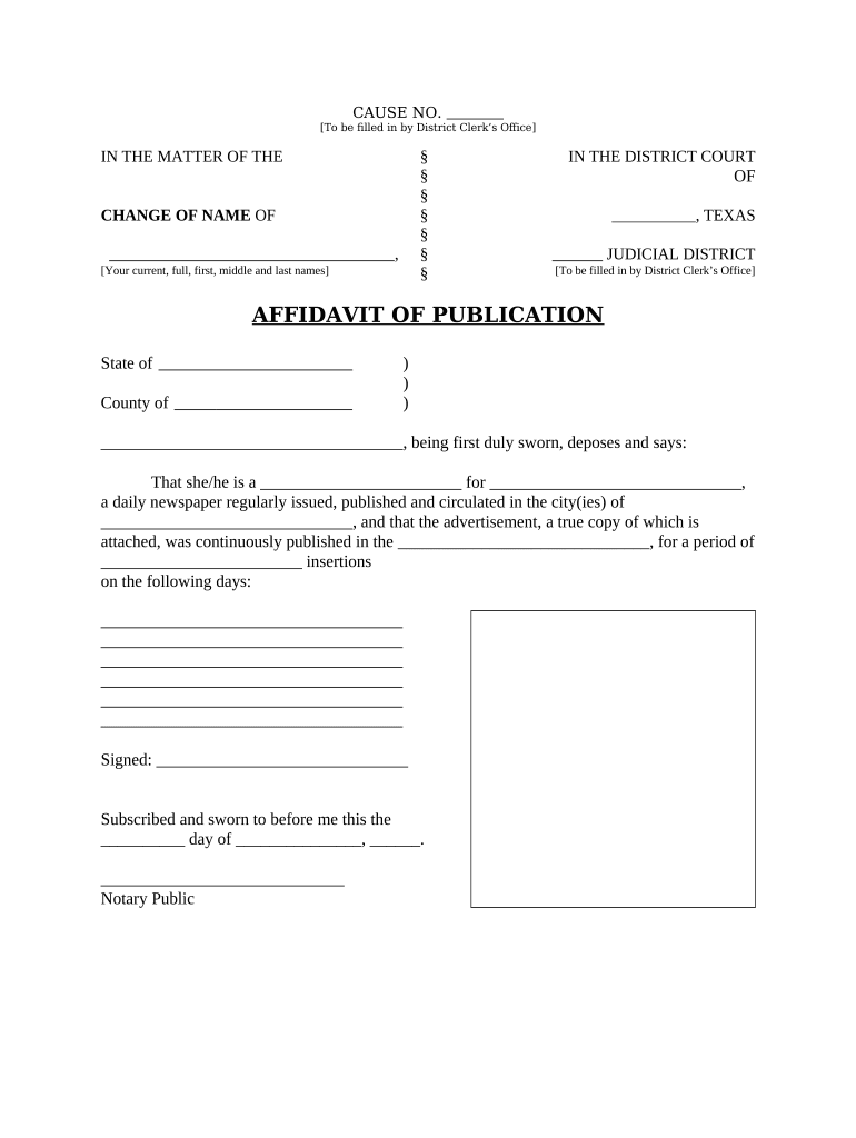 Texas Change  Form