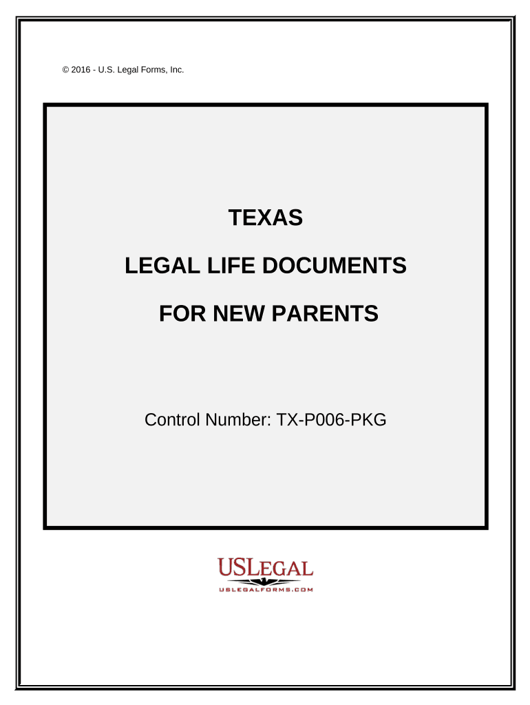 Essential Legal Life Documents for New Parents Texas  Form