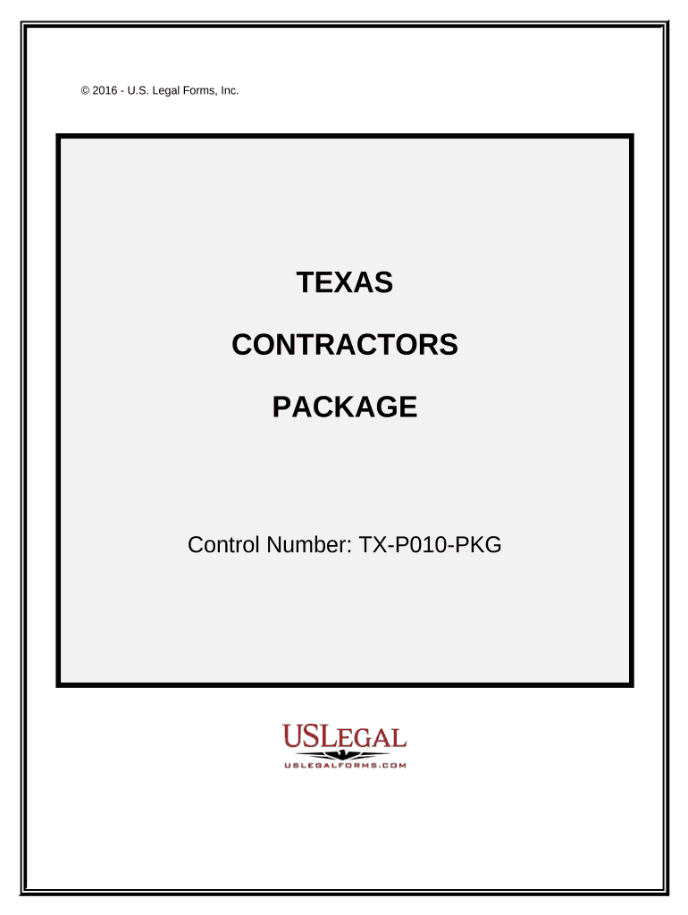 Contractors Forms Package Texas