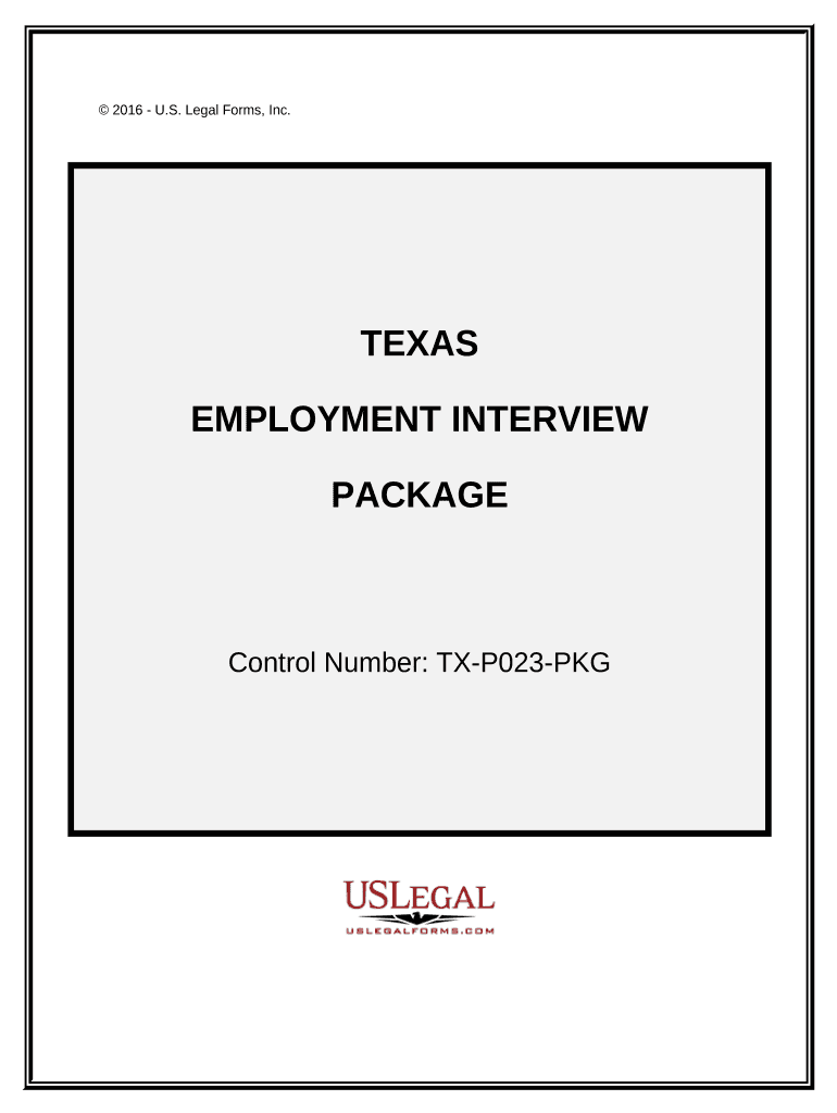Employment Interview Package Texas  Form