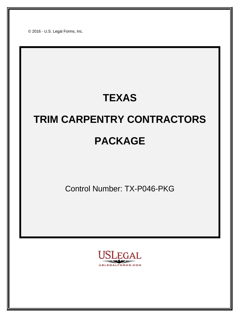 Trim Carpentry Contractor Package Texas  Form