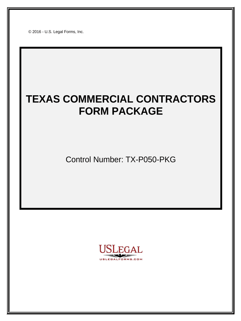 Commercial Contractor Package Texas  Form