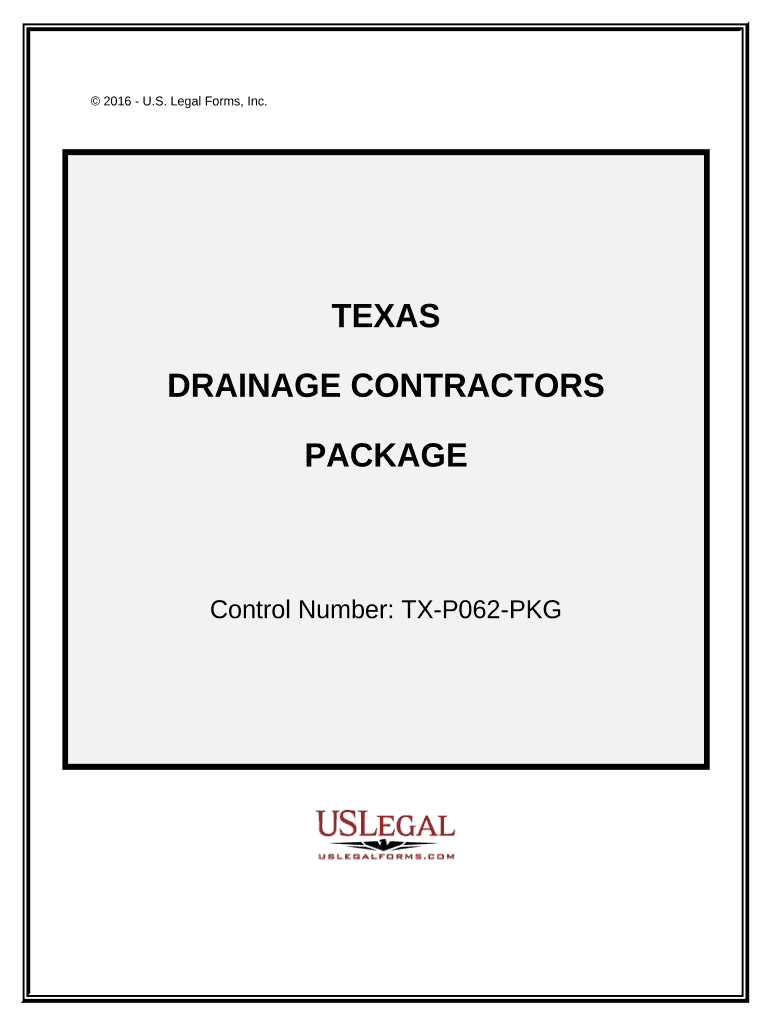 Drainage Contractor Package Texas  Form