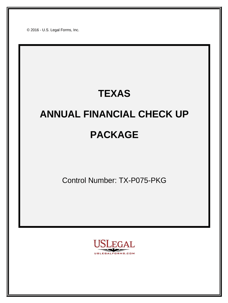 Annual Financial Checkup Package Texas  Form