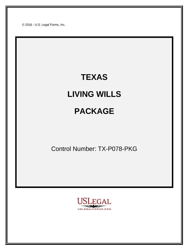 Living Wills and Health Care Package Texas  Form