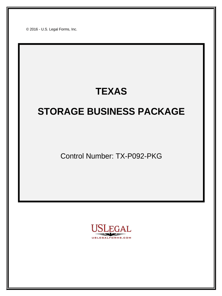 Storage Business Package Texas  Form