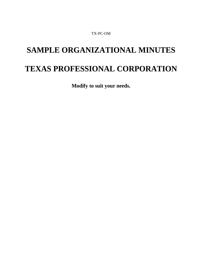 Texas Professional Corporation  Form