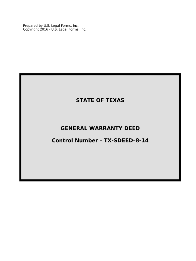 General Warranty Deed for Individuals or Husband and Wife to an Individual or Individuals Texas  Form