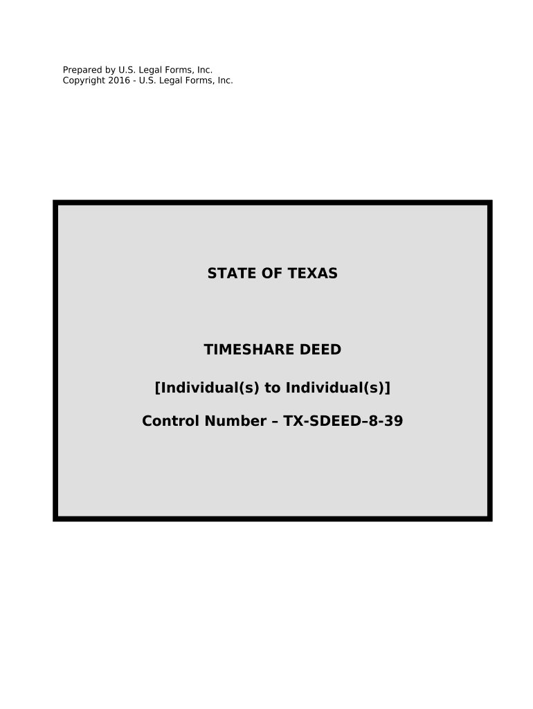 Warranty Timeshare Deed for Individuals to Individuals Texas  Form