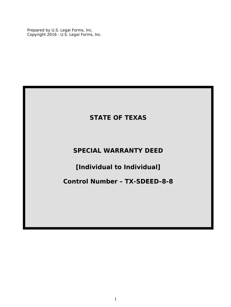 Special Warranty Deed  Form