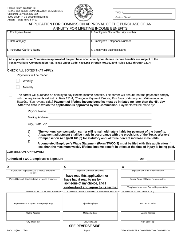 Tx Annuity  Form