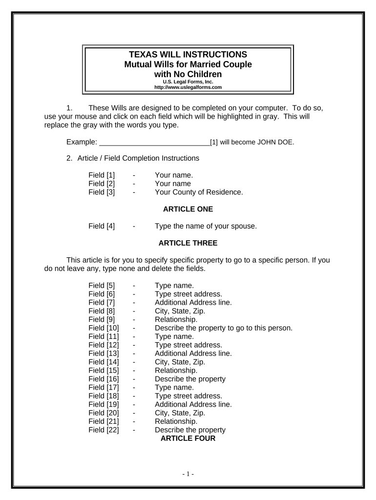 Texas Married Couple  Form