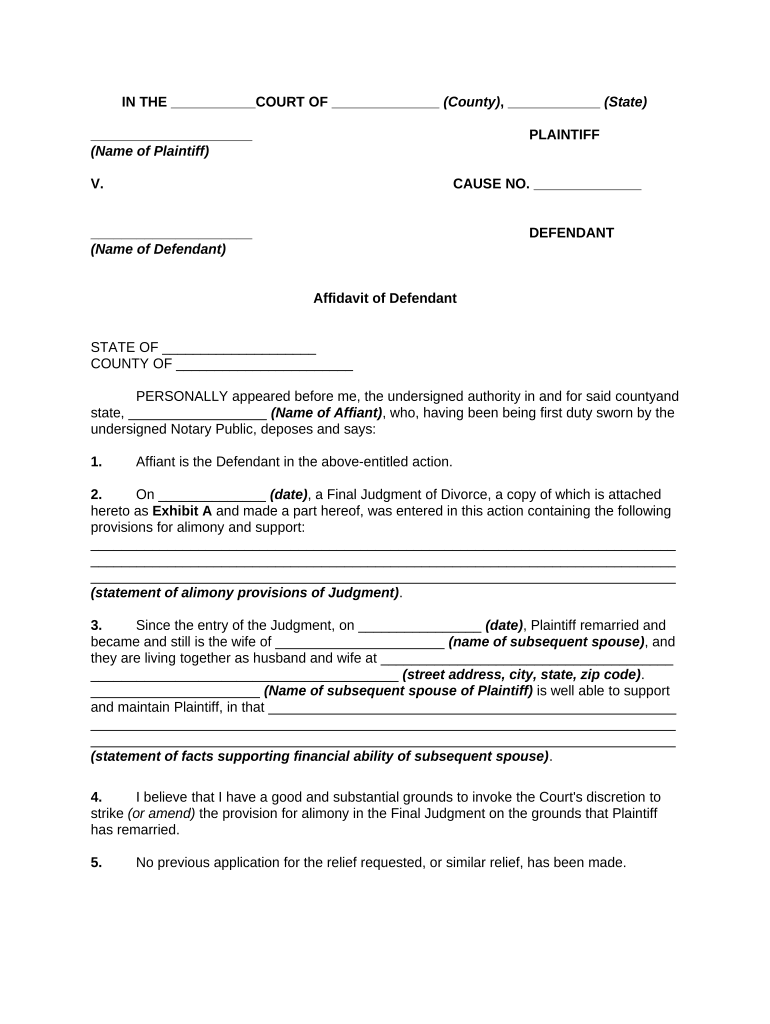 Alimony Remarriage  Form