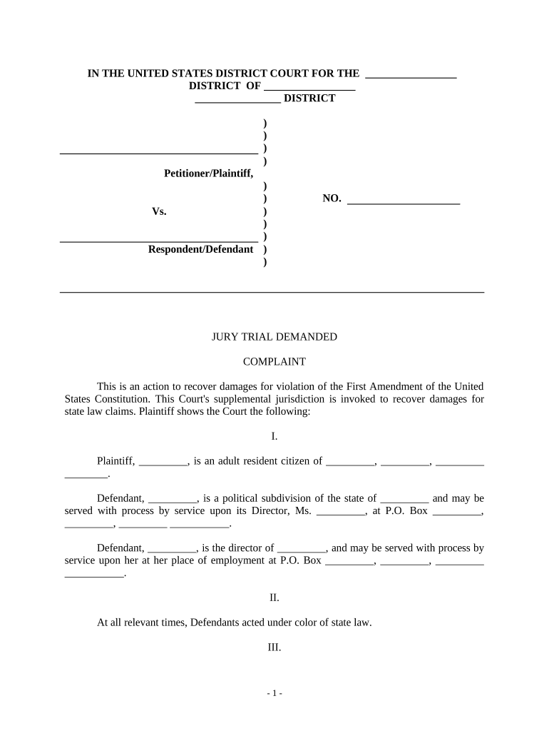 Demand for Jury Trial Sample  Form