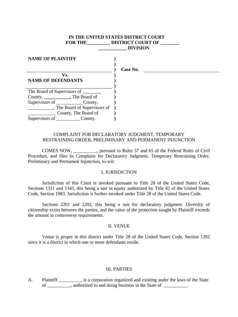 Permanent Injunction  Form
