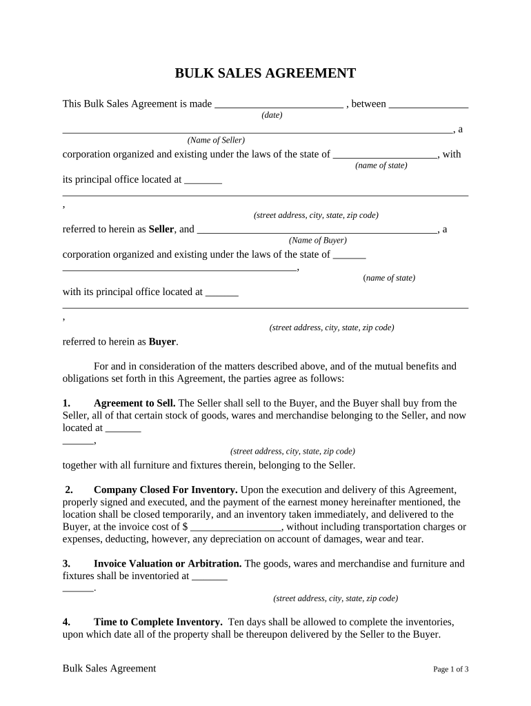 Sales Agreement  Form