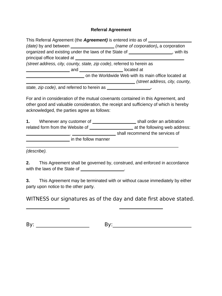 Referral Contracts  Form