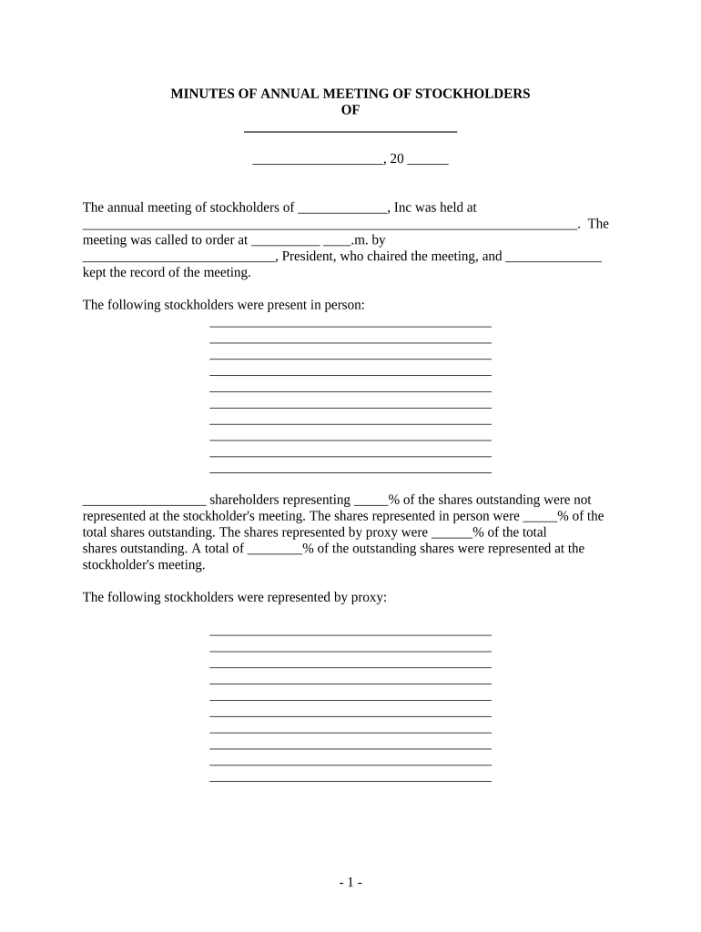 Meeting Minutes Form Template
