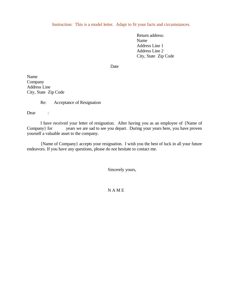 Resignation Letters  Form