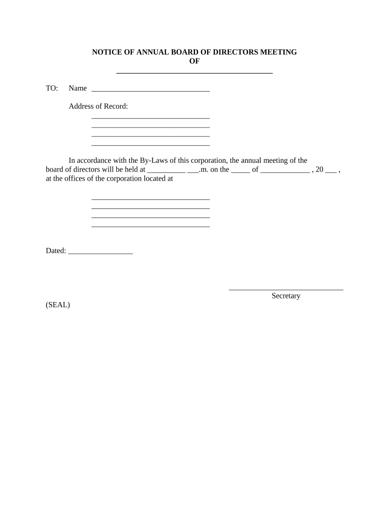 Board Directors Corporate  Form