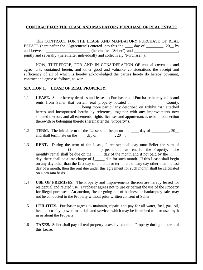 Contract Lease Form