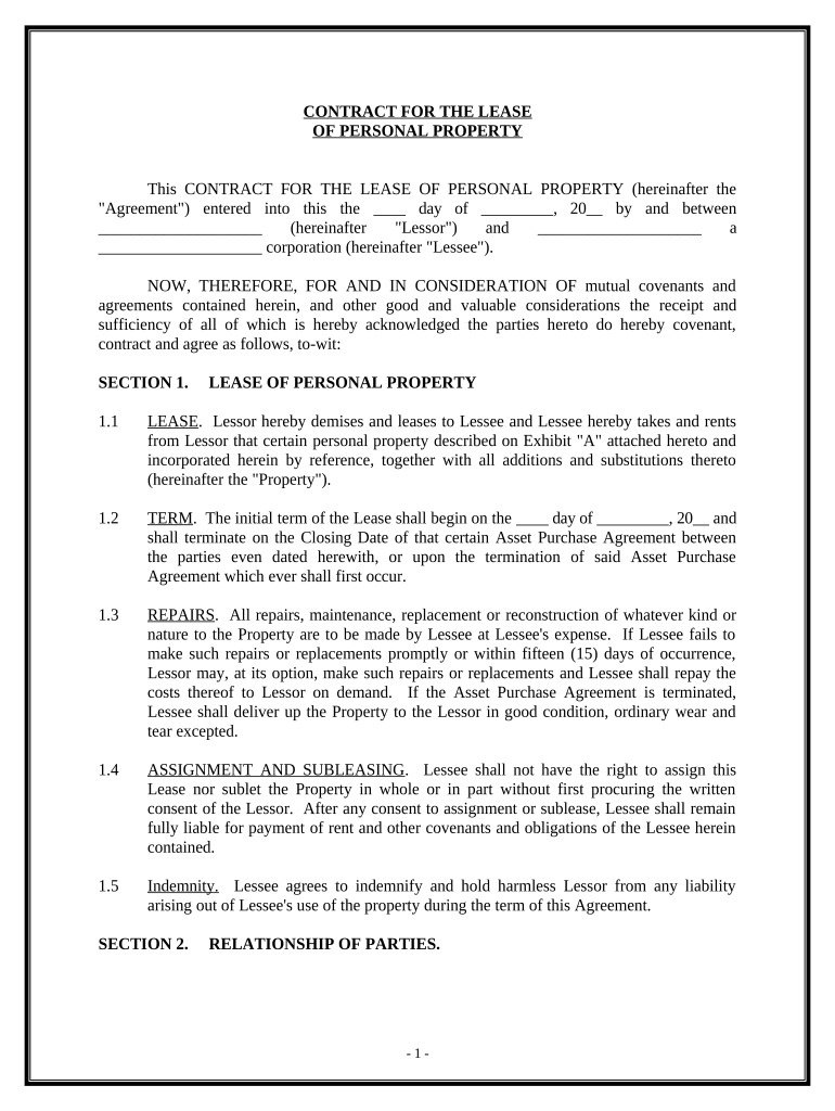 Lease Property Form