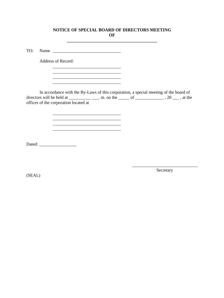 Meeting Directors  Form