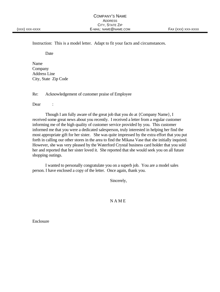 Sample Letter Acknowledgment  Form