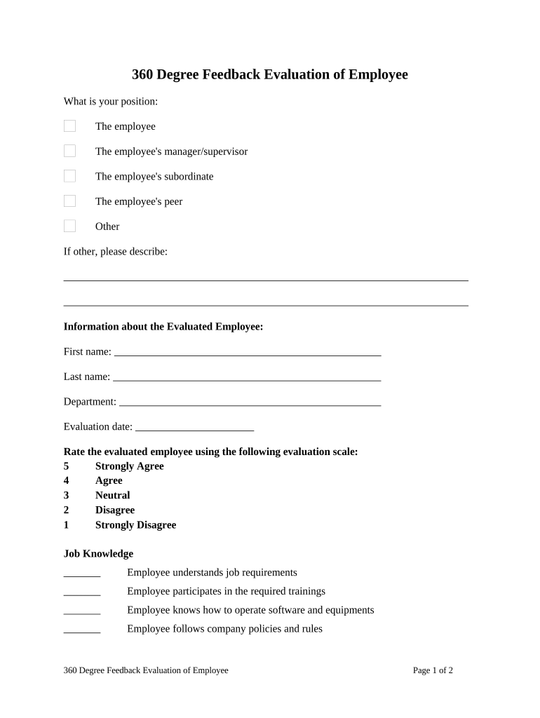 Evaluation Employee  Form