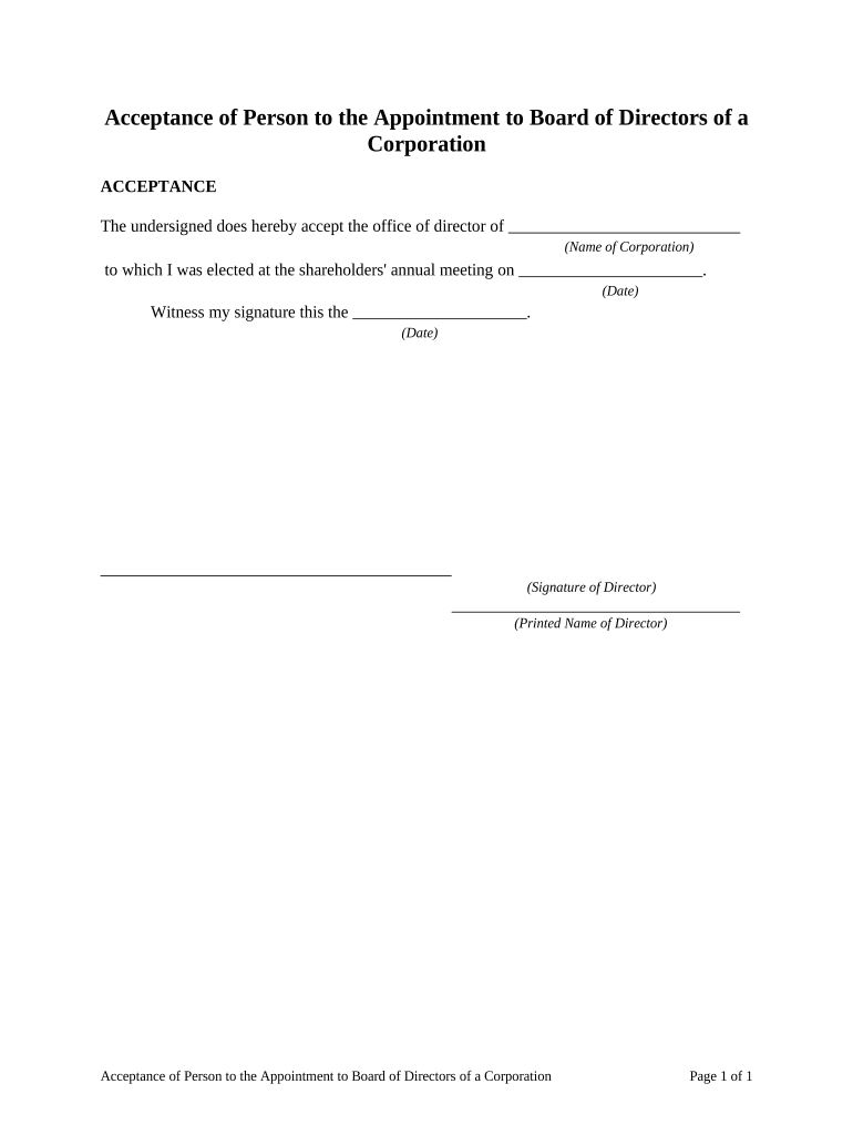 Appointment Directors  Form