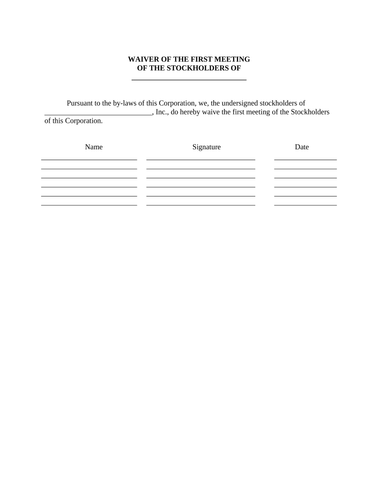 Stockholders Corporate  Form