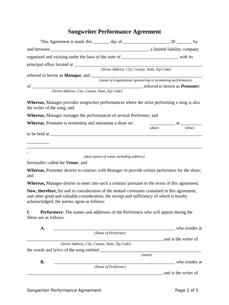 Performance Agreement Contract