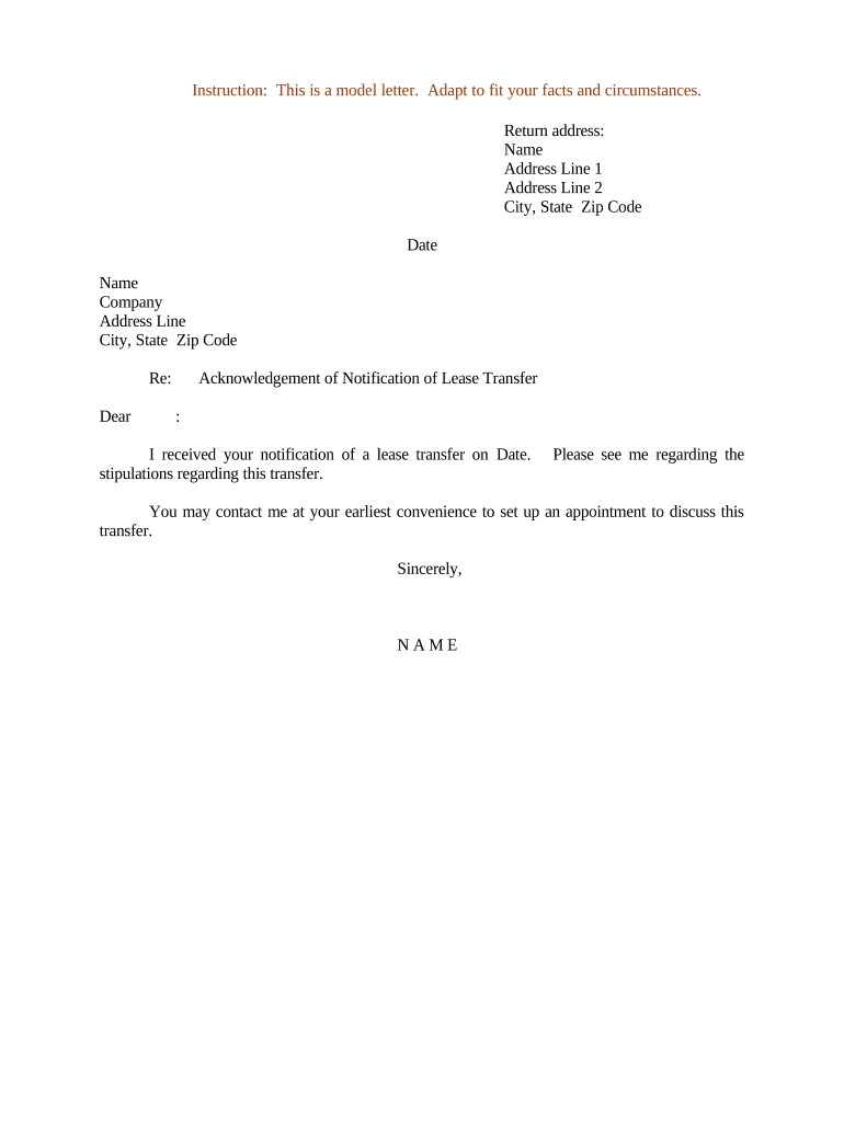 Sample Letter Notification  Form