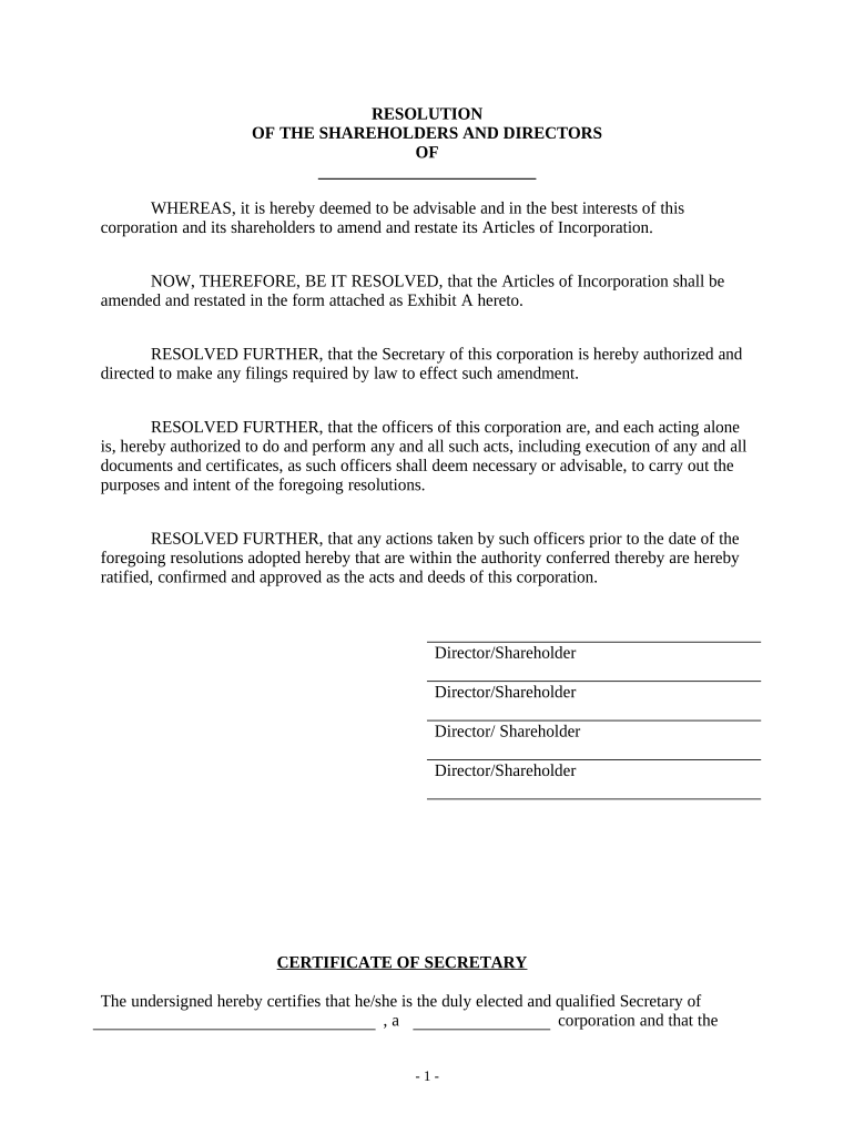 Authorized Shares  Form