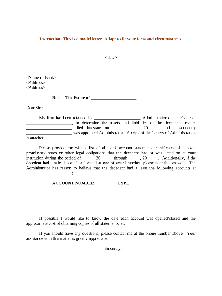 Letter Bank Form