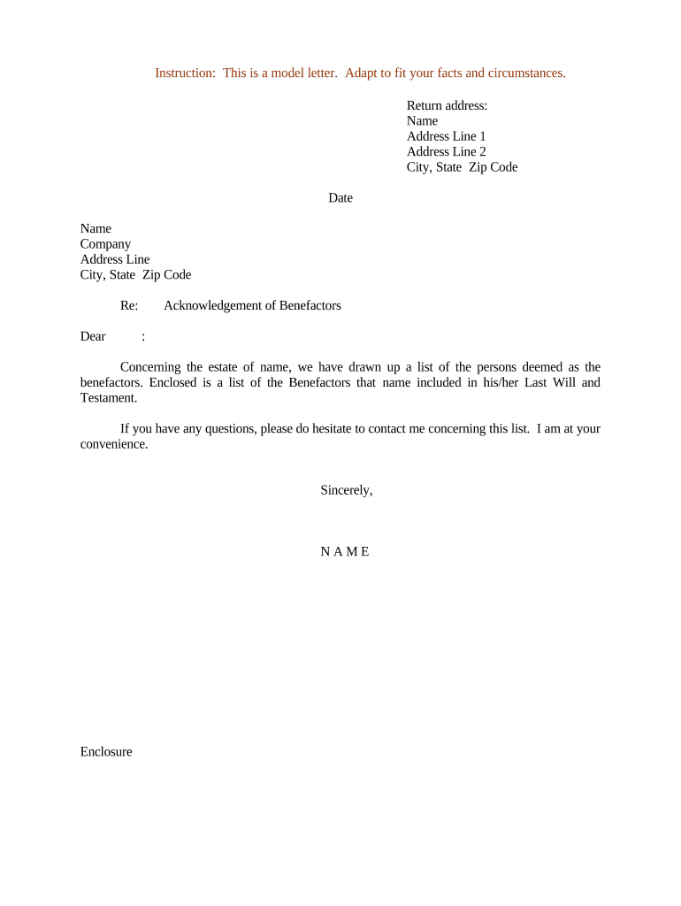 Sample Letter Acknowledgment  Form