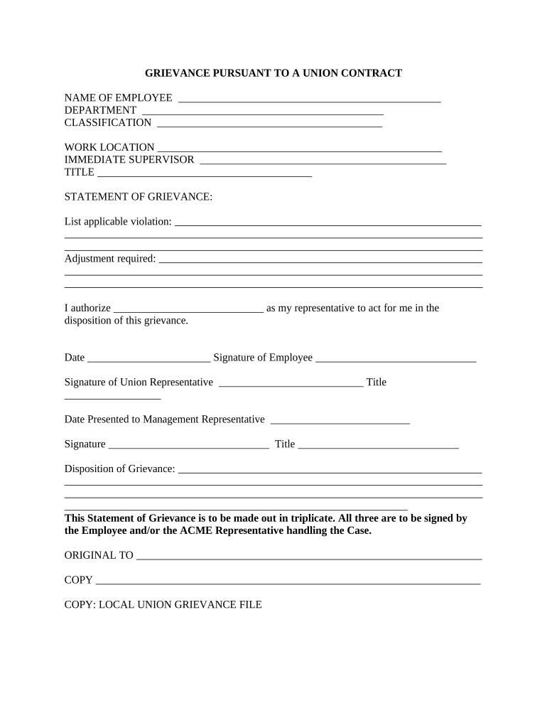 Grievance  Form